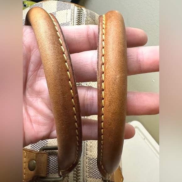 LOUIS VUITTON HANDBAG SPEEDY 25 WHITE DAMIER AZUR 🌟 AUTHENTIC 🌟 - Picture 2 of 16